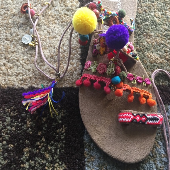 Free People Thaikila Khun Wrap Sandals Large 8 - Picture 6 of 8